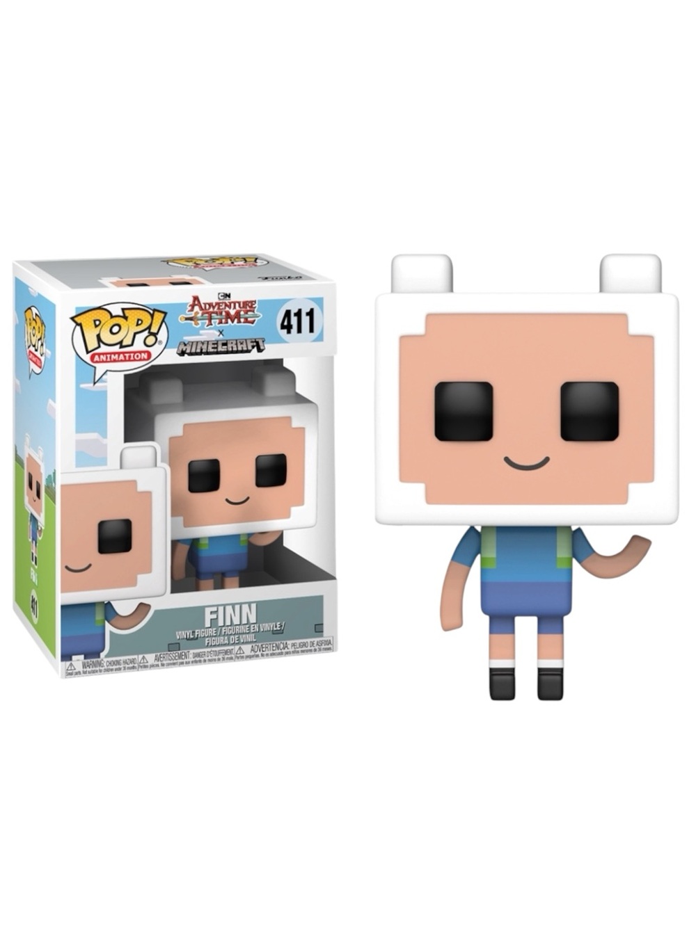 FUNKO POP! 411 FINN (ADVENTURE TIME X MINECRAFT) BNIB